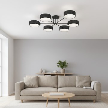 Stropni lestenec MAGA 6xE14/10W/230V črna