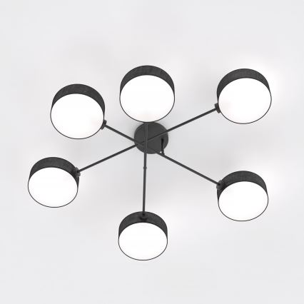 Stropni lestenec MAGA 6xE14/10W/230V črna