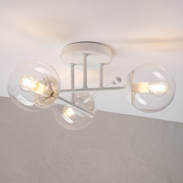 Stropni lestenec MALENA 3xE14/5W/230V bela/prozorna
