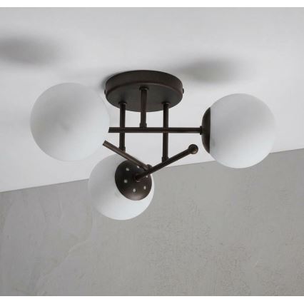 Stropni lestenec MALENA 3xE14/5W/230V rjava/bela