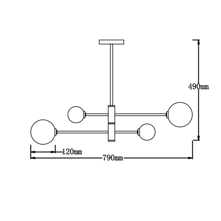 Stropni lestenec na drogu DORADO 4xG9/40W/230V črna