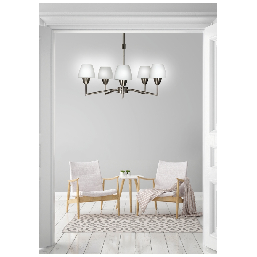 Stropni lestenec na drogu TOGO 5xG9/40W/230V matni krom/bela