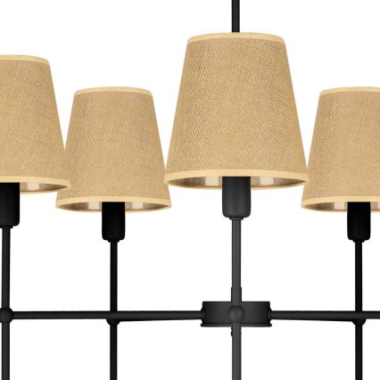 Stropni lestenec na palici MADELA 5xE14/40W/230V juta/črna