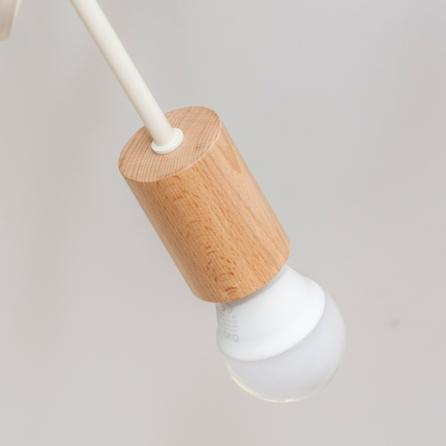 Stropni lestenec OXFORD 2xE27/15W/230V borovina/kremna