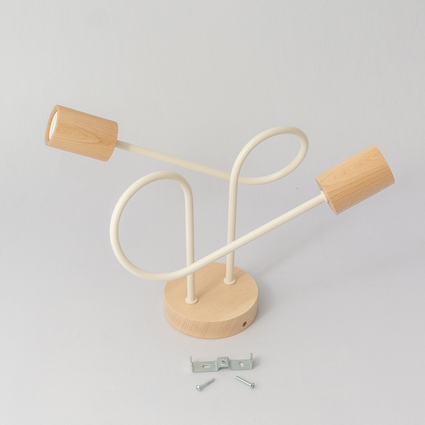 Stropni lestenec OXFORD 2xE27/15W/230V borovina/kremna