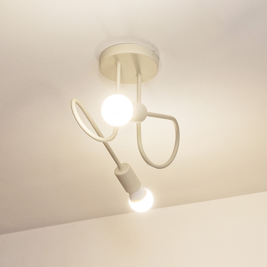 Stropni lestenec OXFORD 2xE27/15W/230V, kremne barve