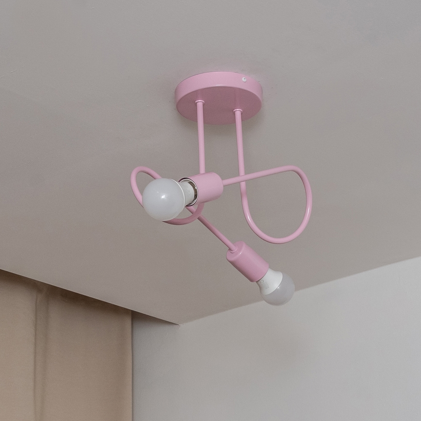 Stropni lestenec OXFORD 2xE27/15W/230V, roza