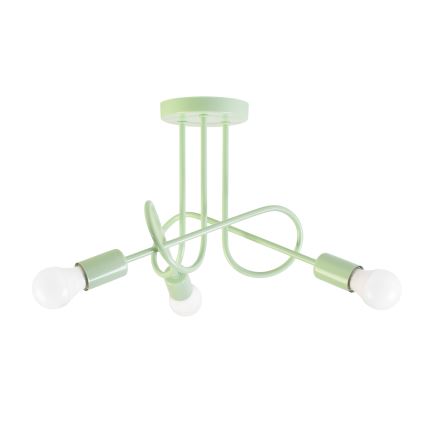 Stropni lestenec OXFORD 3xE27/15W/230V v zeleni barvi