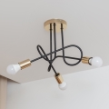 Stropni lestenec OXFORD 3xE27/15W/230V, zlato/črna