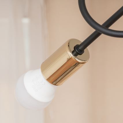 Stropni lestenec OXFORD 3xE27/15W/230V, zlato/črna
