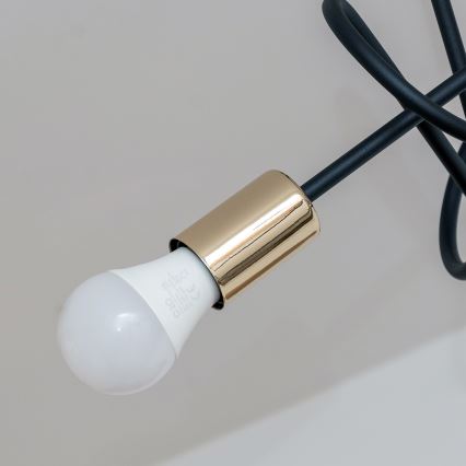 Stropni lestenec OXFORD 3xE27/15W/230V, zlato/črna