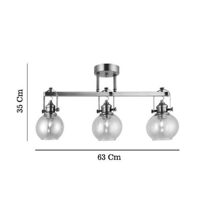 Stropni lestenec POLINO 3xE27/40W/230V, bronast