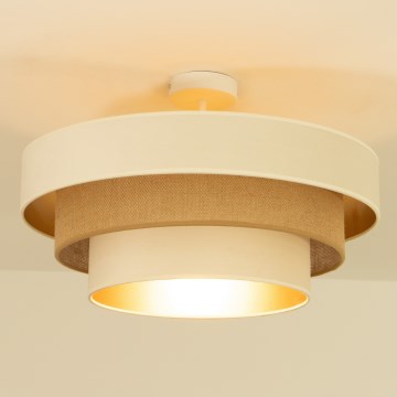 Stropni lestenec WENTA 1xE27/60W/230V, premer 50 cm, bež/juta