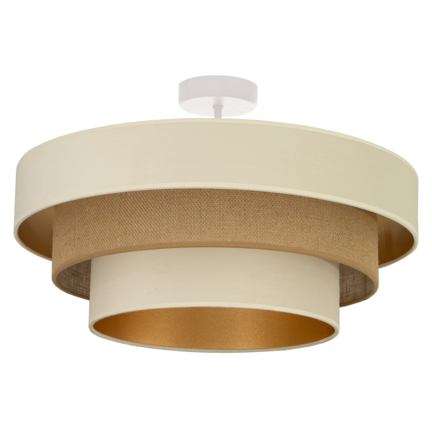 Stropni lestenec WENTA 1xE27/60W/230V, premer 50 cm, bež/juta