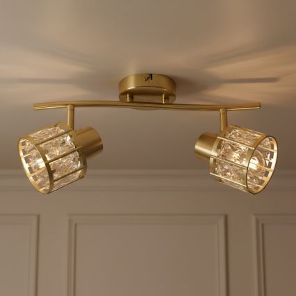 Stropni lestenec ZAHARA 2xE27/10W/230V zlata