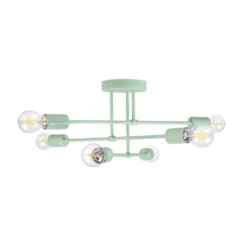 Stropni pritrjen lestenec CAMBRIDGE 6xE27/15W/230V zelen