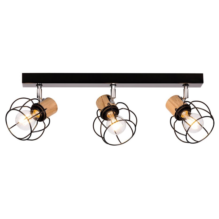 Stropni reflektor PHIPHI 3xE27/60W/230V hrast