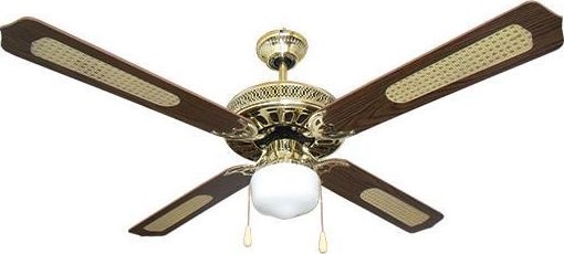 Stropni ventilator 1xE27/70W/230V pr. 132 cm rjava/zlata