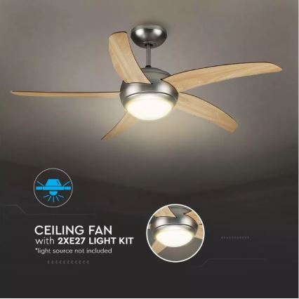Stropni ventilator 2xE27/20W/230V pr. 132 cm + Daljinski upravljalnik