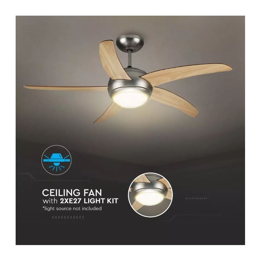 Stropni ventilator 2xE27/20W/230V pr. 132 cm + Daljinski upravljalnik