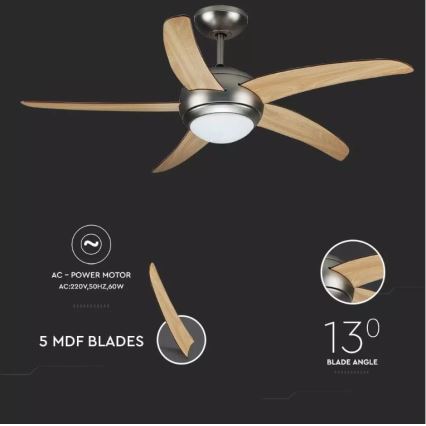 Stropni ventilator 2xE27/20W/230V pr. 132 cm + Daljinski upravljalnik