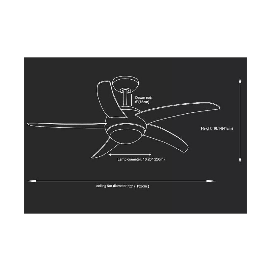 Stropni ventilator 2xE27/20W/230V pr. 132 cm + Daljinski upravljalnik