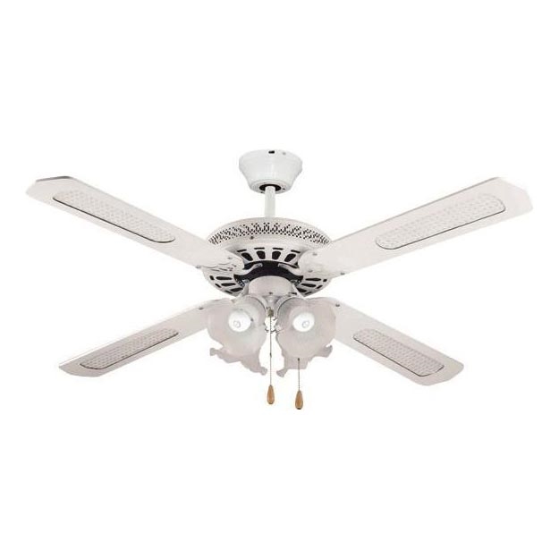 Stropni ventilator 4xE27/70W/230V pr. 132 cm bela