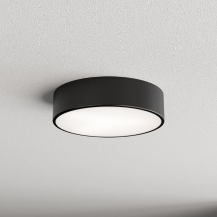 Stropno kopalniško svetilo s senzorjem CLEO 2xE27/24W/230V Ø 30 cm črno IP54