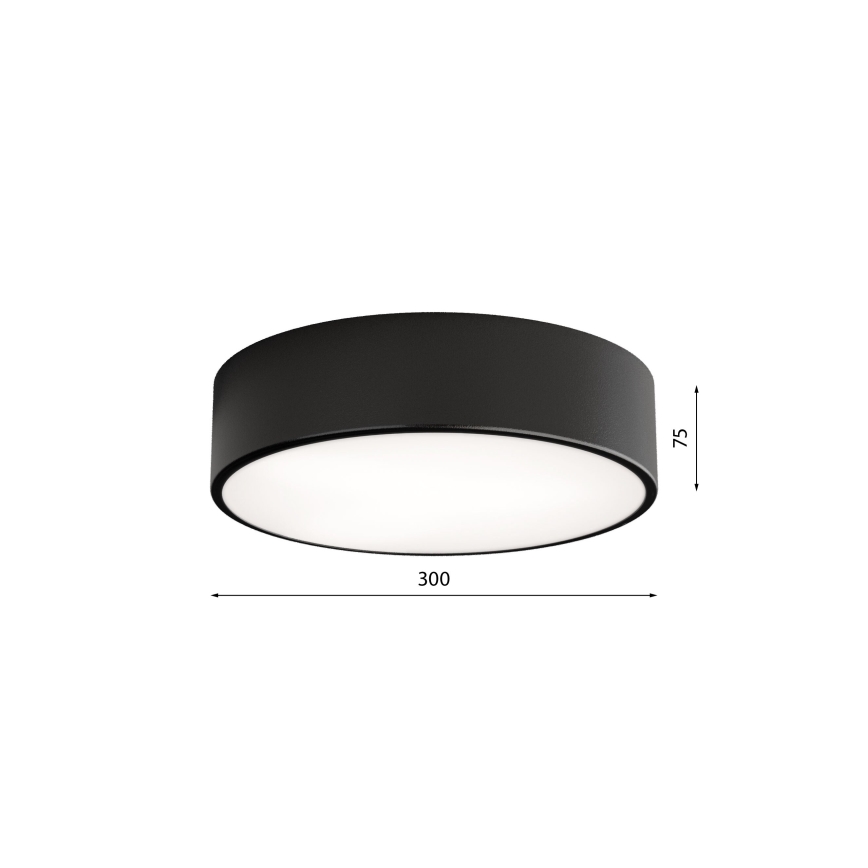 Stropno kopalniško svetilo s senzorjem CLEO 2xE27/24W/230V Ø 30 cm črno IP54