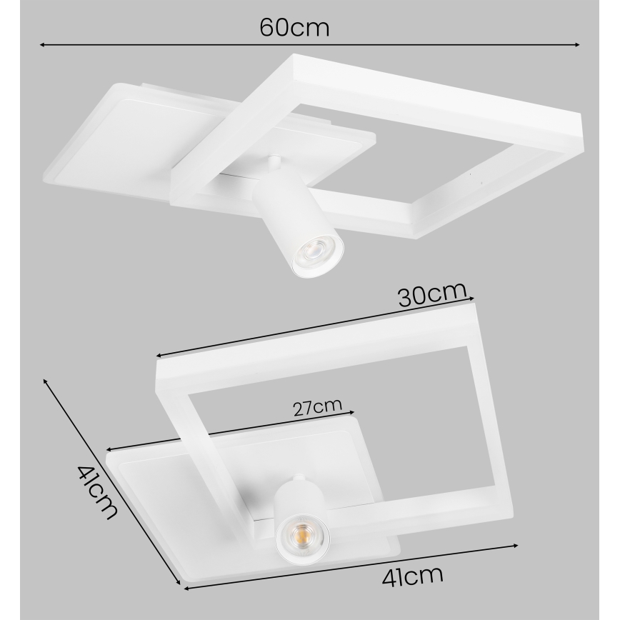 Stropno LED svetilo LED/38W/230V + 1xGU10/30W belo