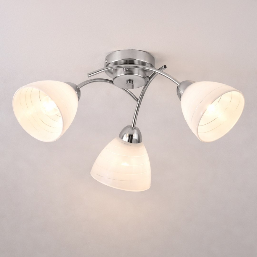 Stropno pritrjen lestenec CLARA 3xE27/15W/230V sijajni krom