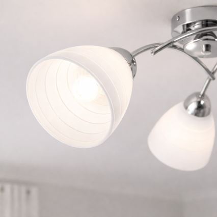 Stropno pritrjen lestenec CLARA 3xE27/15W/230V sijajni krom