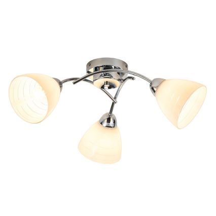Stropno pritrjen lestenec CLARA 3xE27/15W/230V sijajni krom