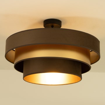 Stropno pritrjen lestenec WENTA 1xE27/60W/230V, premer 50 cm, rjav/zlat