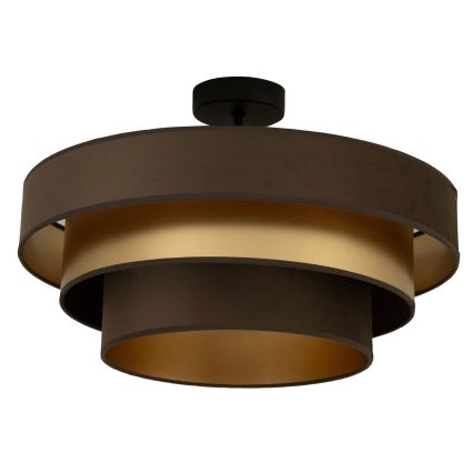 Stropno pritrjen lestenec WENTA 1xE27/60W/230V, premer 50 cm, rjav/zlat