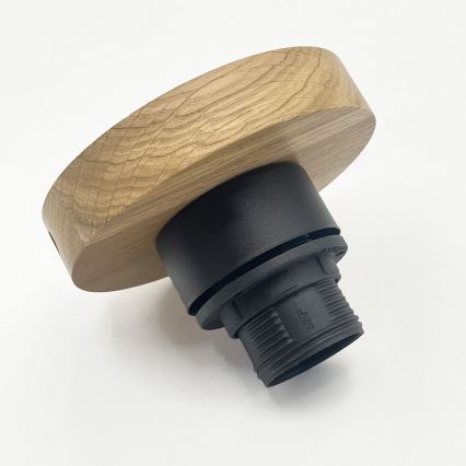 Stropno svetilo FLO WOOD 1xE27/15W/230V hrast/prozorno steklo Ø 22 cm