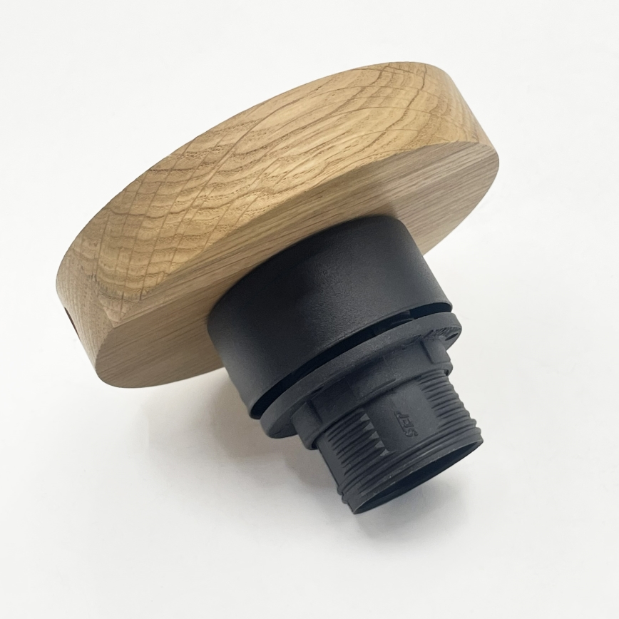 Stropno svetilo FLO WOOD 1xE27/15W/230V hrast/prozorno steklo Ø 22 cm