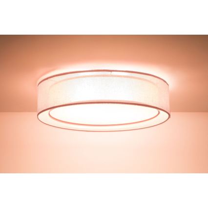Stropno svetilo PURO 2xE27/40W/230V premer 60 cm rožnato