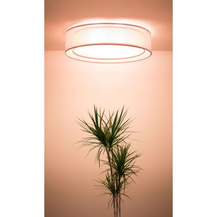 Stropno svetilo PURO 2xE27/40W/230V premer 60 cm rožnato