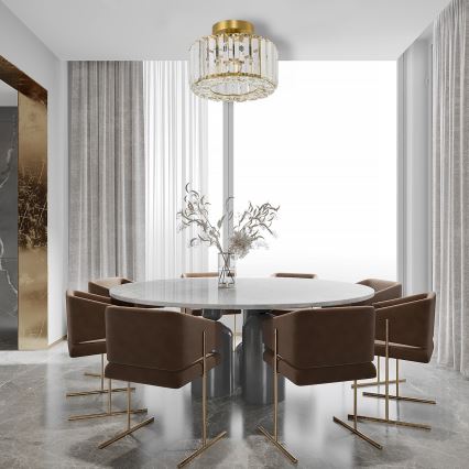 Stropno svetilo VETRO 1xE27/15W/230V Ø 24,5 cm zlate barve