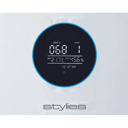 Stylies - Čistilec zraka z vlažilcem ALPHA 68W/230V Wi-Fi bela