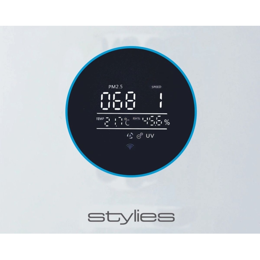 Stylies - Čistilec zraka z vlažilcem ALPHA 68W/230V Wi-Fi bela