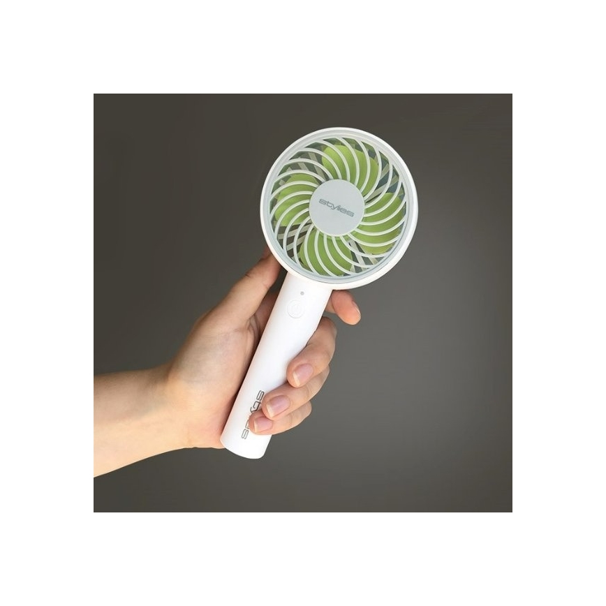 Stylies - Polnilni ročni ventilator LACERTA 4W/5V 2500 mAh bela