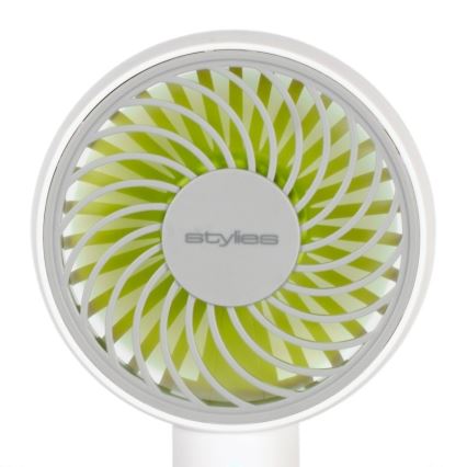 Stylies - Polnilni ročni ventilator LACERTA 4W/5V 2500 mAh bela