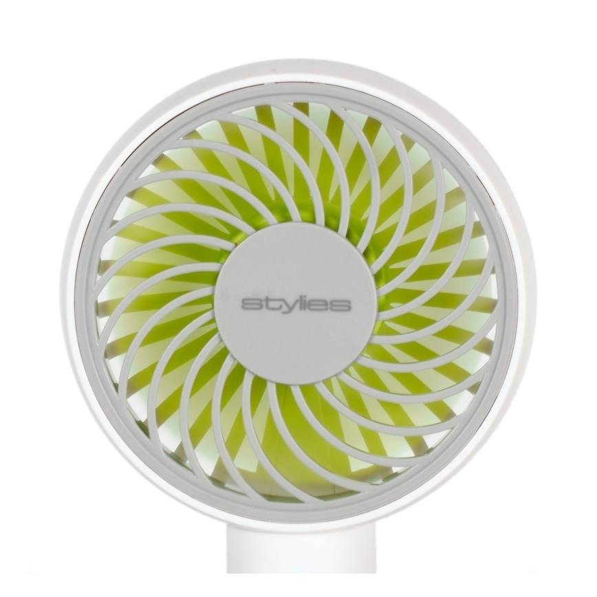Stylies - Polnilni ročni ventilator LACERTA 4W/5V 2500 mAh bela
