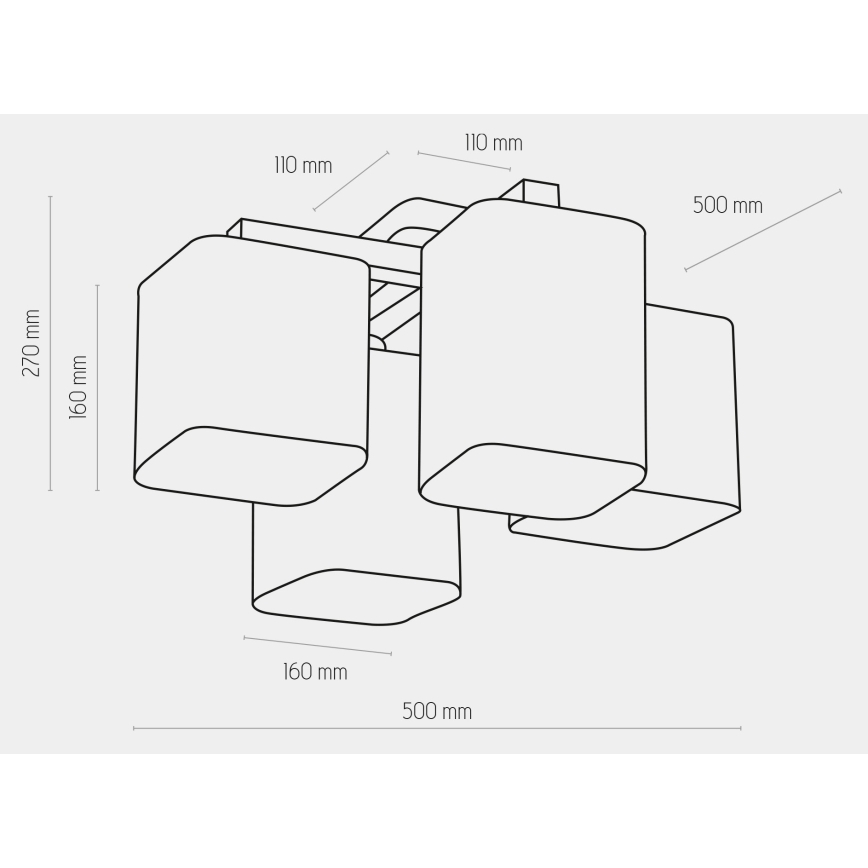 Surface-mounted lestenec TORA 4xE27/15W/230V bela
