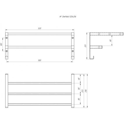 Sušilnik brisač na kopalniški radiator HF SHEFFIELD 52x25,6 cm bel