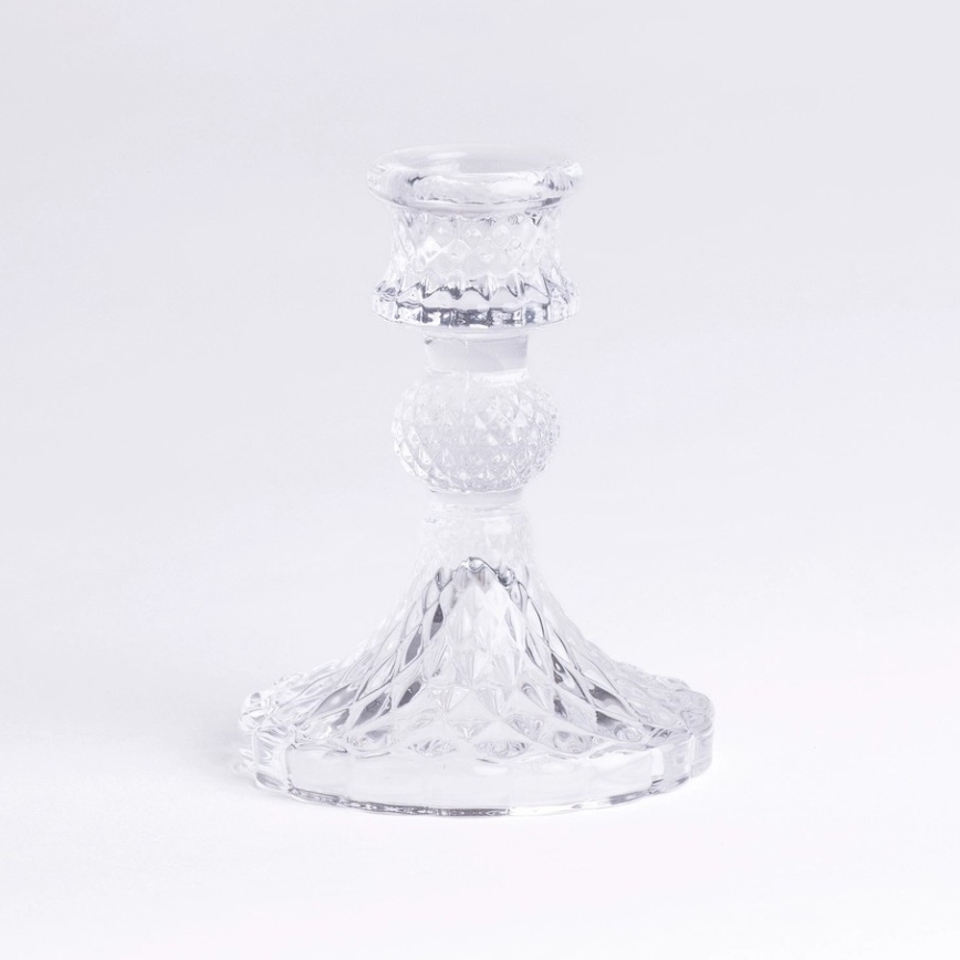 Svečnik 10,5 cm prozoren