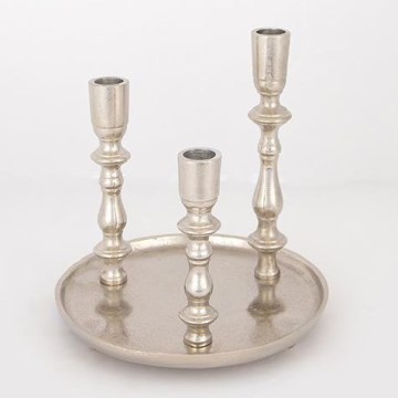 Svečnik 20x19 cm srebrna