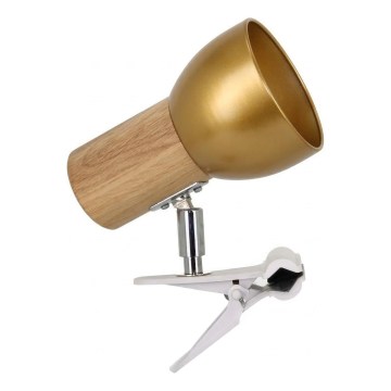 Svetilka s objemko SVENDA 1xE27/60W/230V hrast/zlata